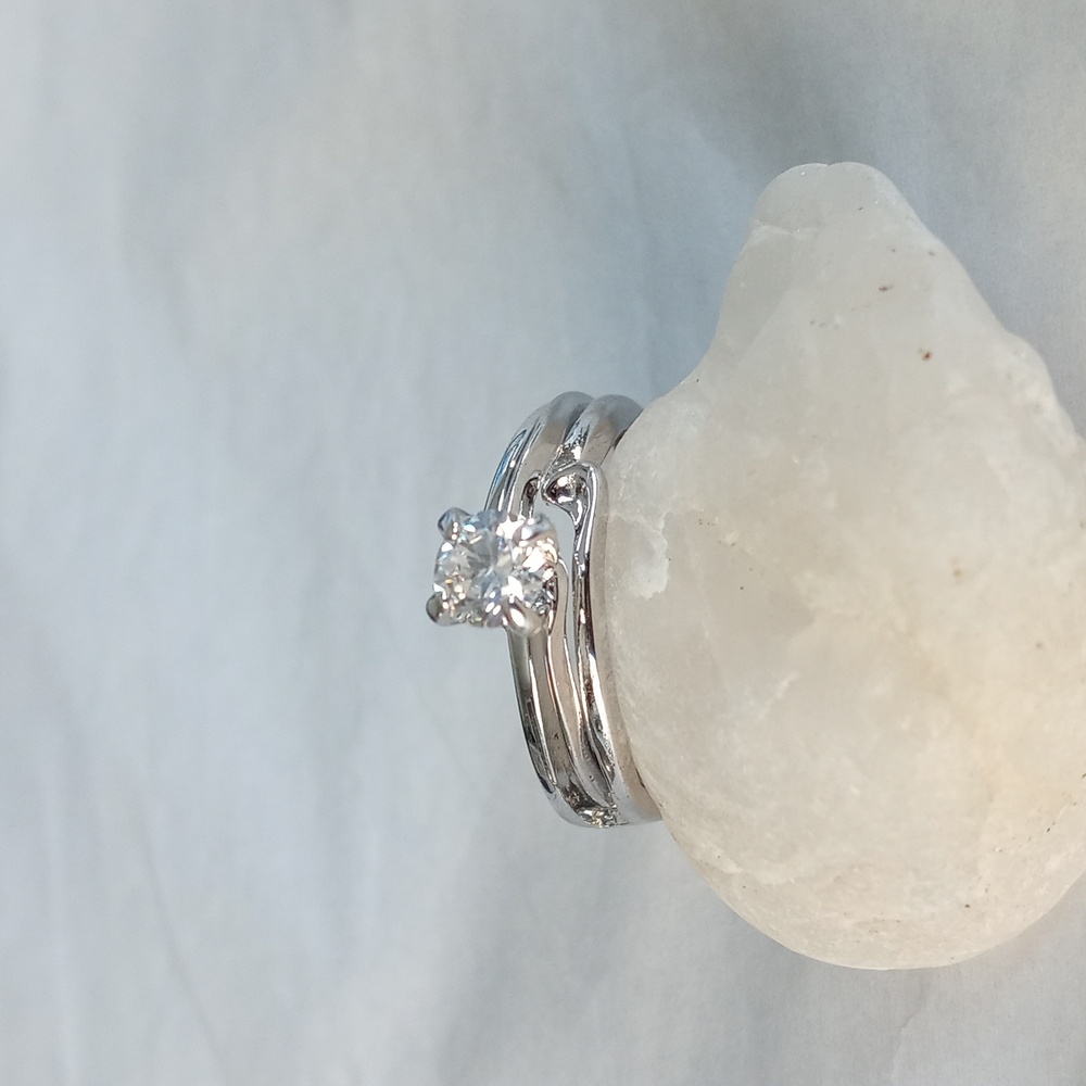 Wedding Ring Solitaire With Ring Jacket 5.25 - image 2